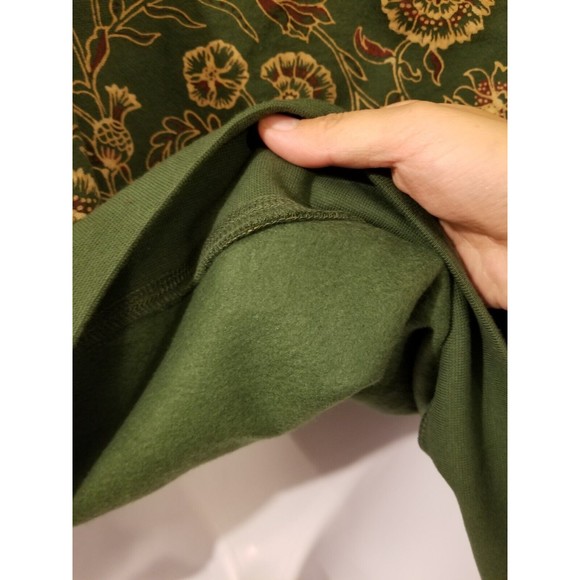 NWT size L Classic Elements green with golden floeal print sweatshirt Christmas - Picture 7 of 10